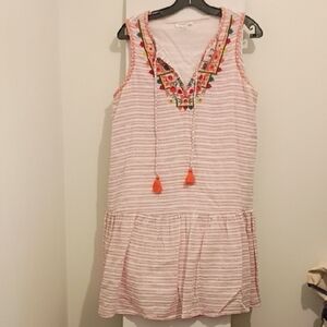 Beachlunchlounge Linen-Cotton Blend Drop Waist Dress ✨ Super Comfy ✨ Boho Vibe